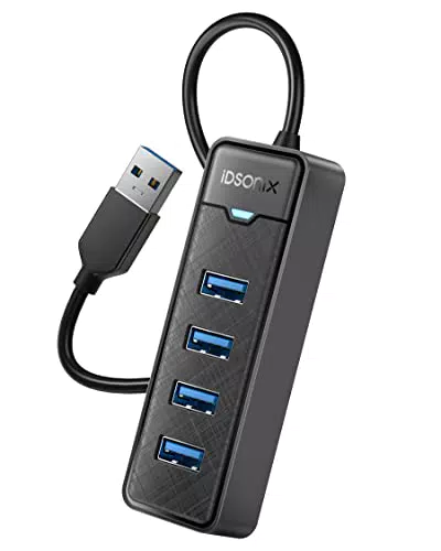 iDsonix USB Hub 3.0 für Laptop – Tragbarer Reise-Hub mit LED-Anzeige
