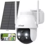 ieGeek 2K 3MP HD Überwachungskamera Außen mit Solar, 360° PTZ, WLAN, PIR Sensor