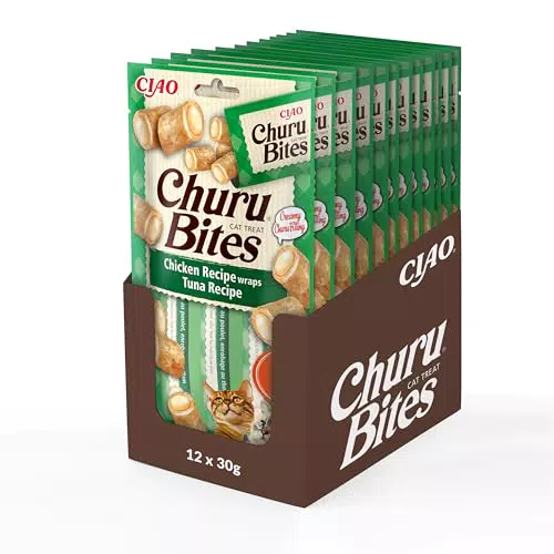 INABA Churu Bites Katzenleckerlis - Gesunde Snacks mit Huhn und Thunfisch