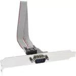 InLine 33208B Serielles Slotblech, 9-pol Stecker an 10-pol Buchsenleiste, 0,6m