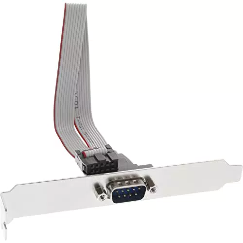 InLine 33208B Serielles Slotblech, 9-pol Stecker an 10-pol Buchsenleiste, 0,6m
