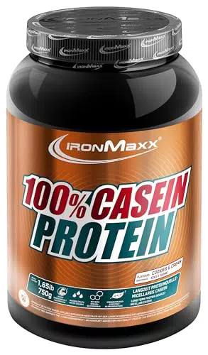 IronMaxx 100% Casein Proteinpulver - Wasserlösliches Eiweiß für langfristige Sättigung
