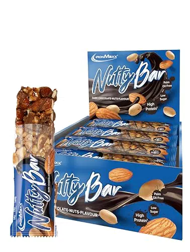 IronMaxx Nutty Bar – Proteinriegel mit ganzen Nüssen, glutenfrei, ohne Palmöl