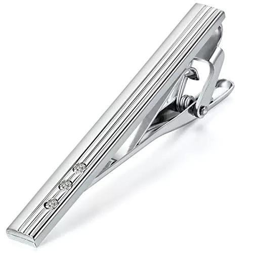 JewelryWe Krawattenklammer aus Legierung - Elegante Herren Tie Clip für Hochzeiten