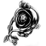 JewelryWe Edelstahl Ring für Herren und Damen im Rose Design für Verlobung und Hochzeit