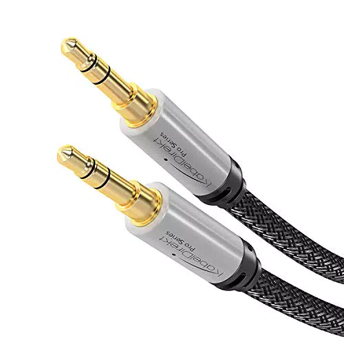 KabelDirekt Aux Kabel 3,5 mm – Bruchfestes Metallgehäuse für iPhone, iPad, MP3-Player