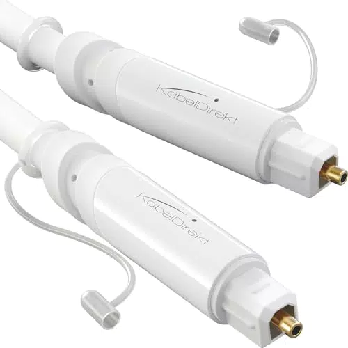 KabelDirekt TOSLINK-Kabel 2m – Optisches Audiokabel für HiFi und Heimkino