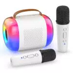 Karaoke Maschine für Kinder und Erwachsene mit LED-Lichtern und Stimmwechsel-Effekt