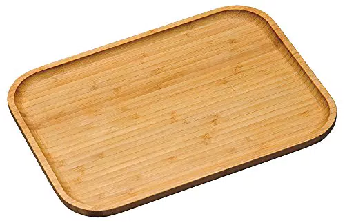 KESPER Servierbrett aus Bambus mit hochgezogenem Rand für Vesper und Brotzeit