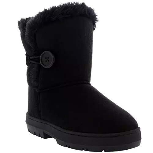KINDER Mädchen Winterstiefel mit Pelzfutter für Schnee und Regen, gemütlich und warm