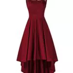 KOJOOIN Damen Abendkleid Spitzenkleid für Hochzeit und Cocktailveranstaltungen