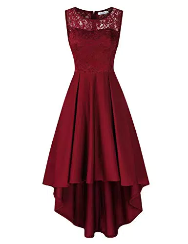KOJOOIN Damen Abendkleid Spitzenkleid für Hochzeit und Cocktailveranstaltungen