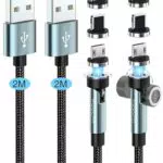 Kuulaa Magnetisches Ladekabel 3 in 1 - 360° & 180° Schnelllade Kabel für Typ C/Micro USB
