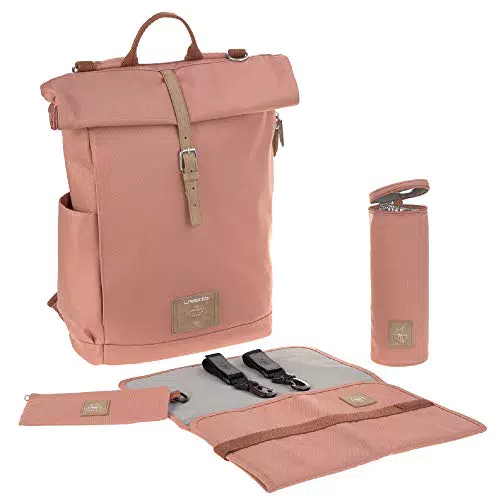 LÄSSIG Wickeltasche mit Wickelunterlage und Flaschenhalter für Kinderwagen