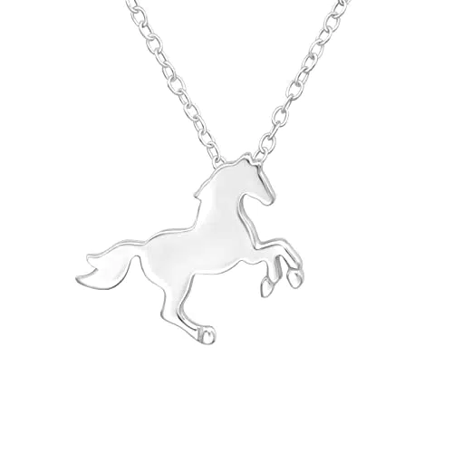 Laimons Mädchen-Halskette mit Pferde-Fohlen Anhänger aus Sterling Silber 925