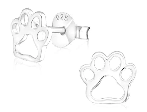 Laimons Kinder-Ohrstecker Hundepfote in Sterling Silber 925 für Mädchen