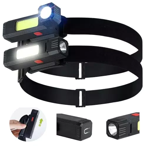 Lanlelin Mini LED Stirnlampe, USB wiederaufladbare Kopflampe für Camping und Notfälle