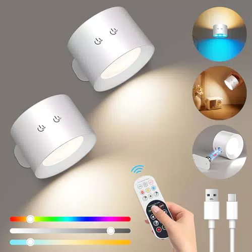 COTLEDL LED Wandleuchte kabellos, dimmbar mit Touch- und Fernbedienung