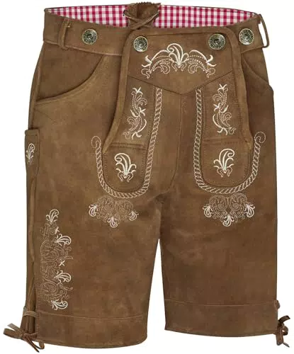 Bayerische Trachten Lederhose Herren mit Hosenträger für Oktoberfest