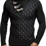 Leif Nelson Herren Strickpullover mit Schalkragen – Moderner Woll-Pullover