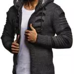 Leif Nelson Strickjacke Herren mit Kapuze und Reißverschluss - Cardigan für alle Jahreszeiten
