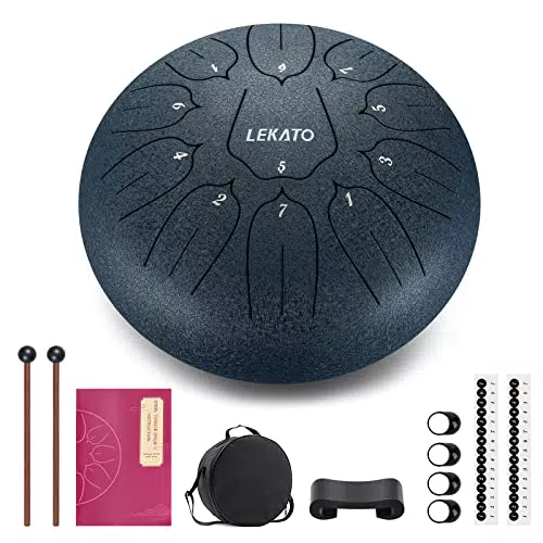 LEKATO Zungentrommel 11 Töne D-Dur für Meditation und Klangheilung