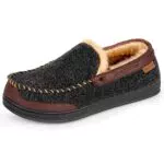 LongBay Herren Mokassin Hausschuhe mit Memory Foam für Indoor und Outdoor