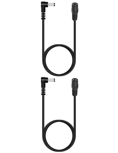 Lonnky DC Kabel Verlängerung 12V 5,5 mm x 2,1 mm, 90 Grad für Überwachungskameras