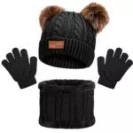 Lvefyti Kinder Wintermütze Set mit Schal und Handschuhen für 1-5 Jahre
