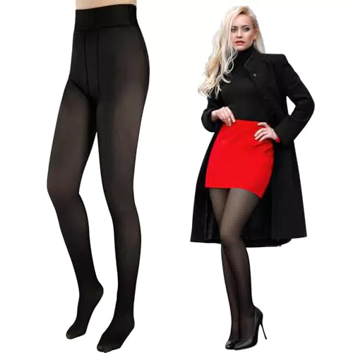 Lvefyti Thermostrumpfhosen für Damen - Gefütterte Fleece Strumpfhosen