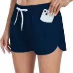 LYRIKER Damen Badehose Gym Shorts mit Taschen für Schwimmsport