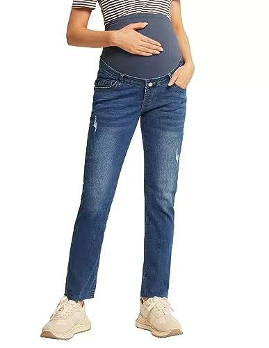 Maacie Umstandsjeans Hochtaillierte Skinny Jeans für Schwangere, Modell MC0336A23-02
