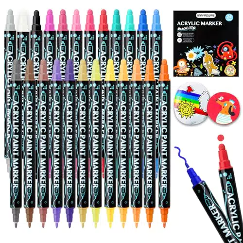 Mafagwre Acrylstifte Wasserfest - Premium Paint Marker für Steine und Holz