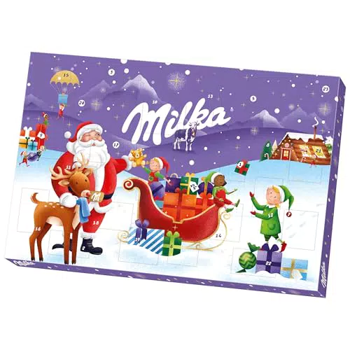 Milka Adventskalender – Schokoladen-Weihnachtskalender mit Alpenmilchfüllung
