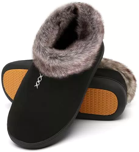 Mishansha Hausschuhe Damen Winter Hüttenschuhe Herren Pantoffeln Warme Filzhausschuhe Bequem Slipper Filz Hausstiefel Marineblau