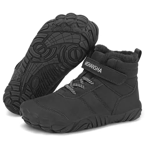 Mishansha Kinder Winter Barfußschuhe Gefüttert Rutschfest für Jungen und Mädchen