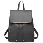 Miss Lulu Damen Rucksack aus Kunstleder - Elegant, Rolltop, Tunnelzug-Design - Cityrucksack