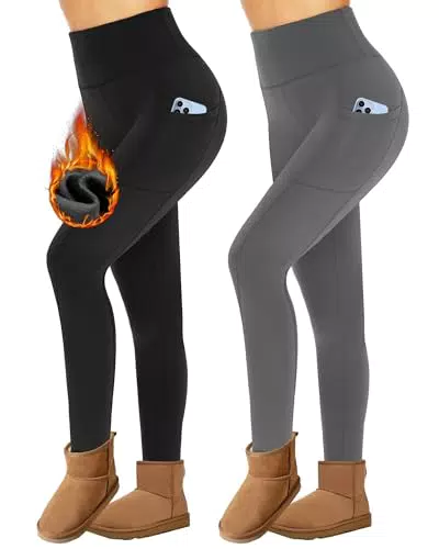 Missluck Thermo Leggings Damen High Waist Gefüttert für Sport im Winter