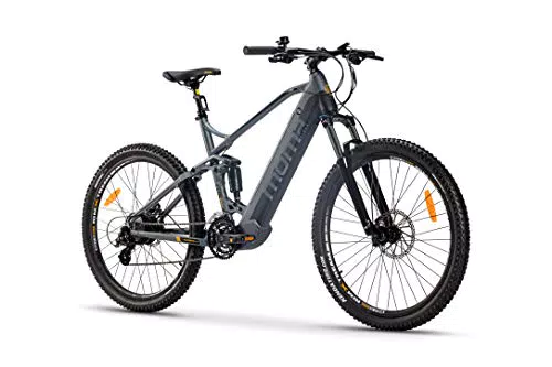 Moma Bikes Elektrisches MTB 27,5" mit Full Suspension, Shimano 24 Gänge, 48V Akku