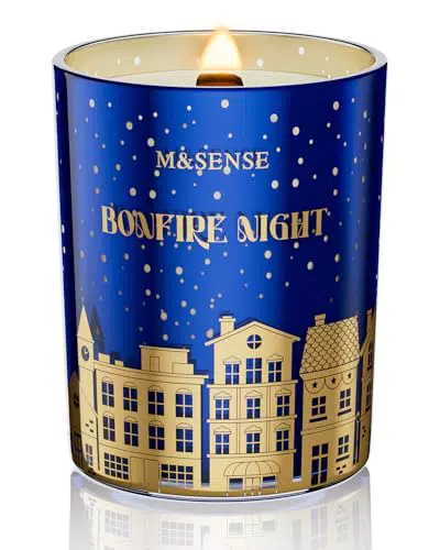 M&SENSE Duftkerzen im Glas mit Holzdocht – Weihnachtskerzen aus Sojawachs