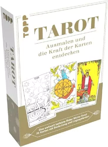 Mystisches Tarot - Ausmal-Box im Rider-Waite-Design mit Kartenbedeutungen