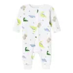 NAME IT Baby Jungen Nighsuit Zip Wild Lime Dino Noos