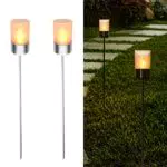 Navaris LED Solar Gartenfackel - Solarfackel mit Kerzenschein-Effekt