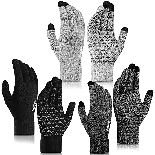Nertpow Thermo Handschuhe Herren Touchscreen Rutschfest Fleece Gefüttert