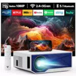 ZDK Beamer 2024 Full HD 1080P, 4K-Unterstützung, 5G WiFi für Heimkino