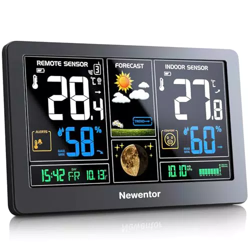 Newentor Wetterstation Funk mit Außensensor und Wettervorhersage
