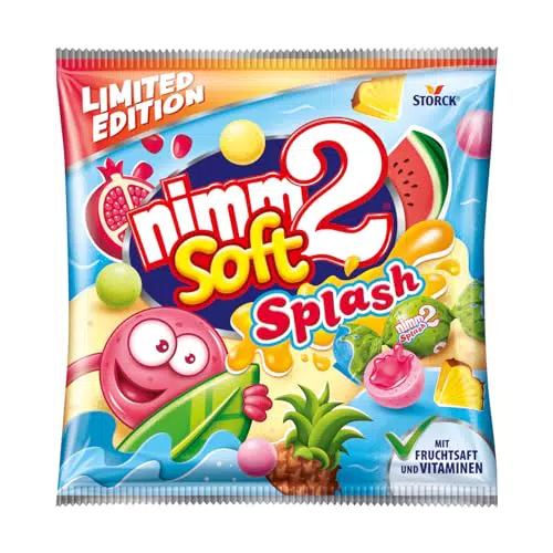 nimm2 Soft Splash – Gefüllte Kaubonbons mit Fruchtsaft und Vitaminen