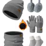 Niwicee Winterset Damen: Fleece Mütze, Schal und Touchscreen Handschuhe