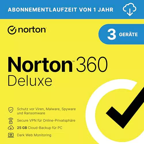 Norton 360 Deluxe 2024 - Antivirus, Secure VPN und Passwort-Manager für PC, Mac, Android, iOS