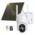 NUASI 4G LTE Überwachungskamera Außen mit Akku, SIM Karte und 32GB Speicherkarte